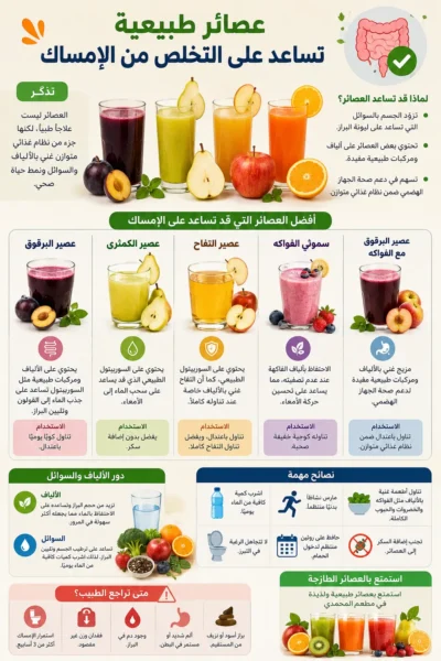 عصائر تساعد على التخلص من الامساك